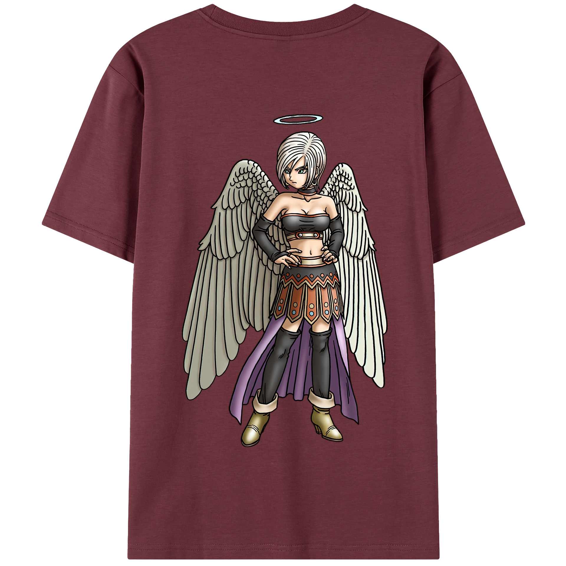 （画像用） ドラゴンクエスト Doragon Kuesuto Dragon Quest 綿100％半袖Tシャツ（背面プリント）